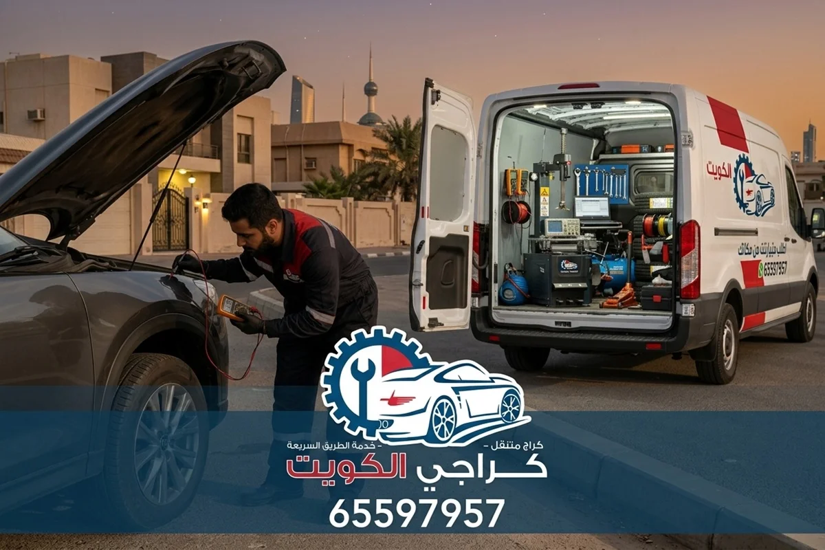 الفني لدينا يقوم بفحص وتصليح كهرباء السيارة في الكويت